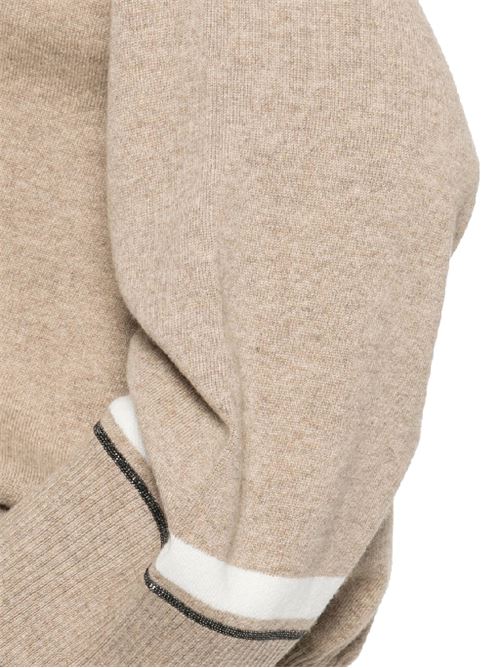 Maglia in cashmere beige Brunello Cucinelli | M12191203CC397